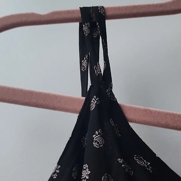 Vintage 90s Cinch Laced Front 100% Printed Viscose Midi Dress - Picture 4 of 8